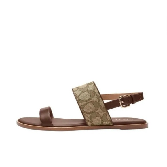 COACH Harley One-Strap Sandals Women's Brown - Picture 5 of 5